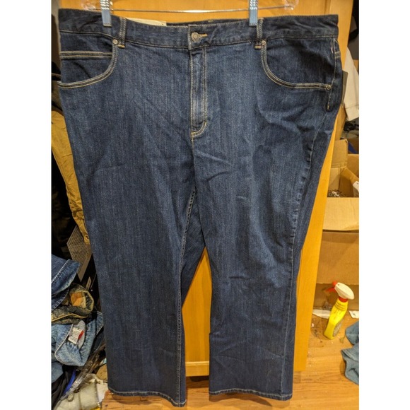 Liz Claiborne Women Dark Wash Boot Cut Fit 5-Pocket Denim Blue Jeans 22W Nwt - Picture 2 of 2